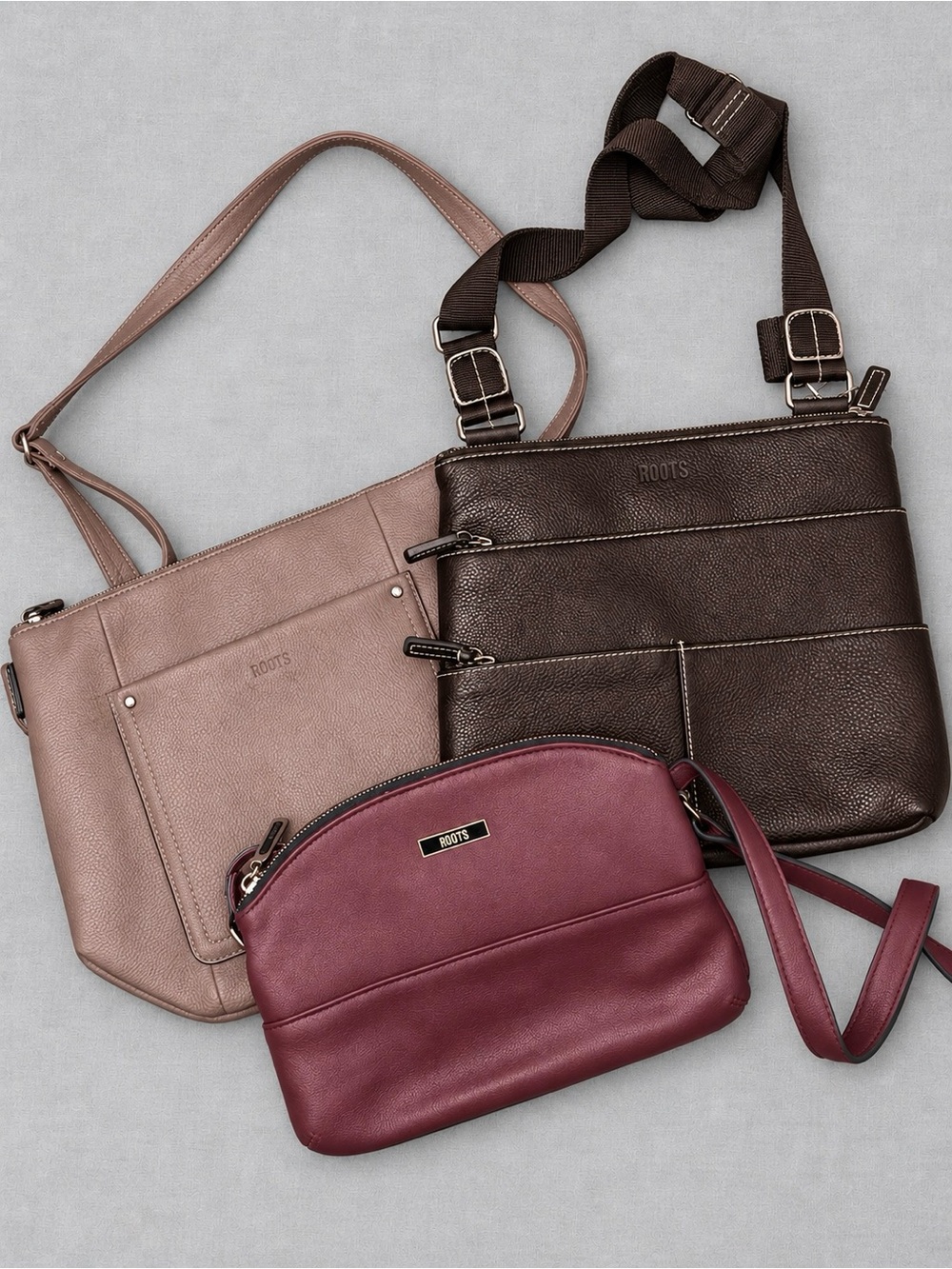 Roots Crossbody Bag Bundle (3) Over $250 Value